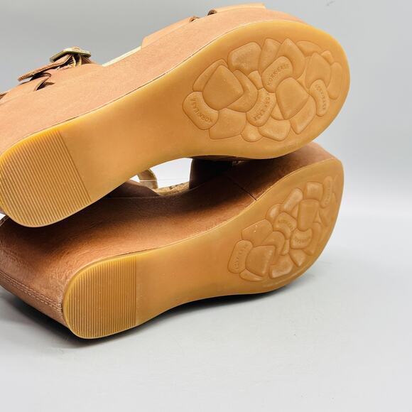 Kork Ease Sandal Womens 8 Brown Leather Wedge Platform Ankle Strap Buckle Shoes - Picture 8 of 11